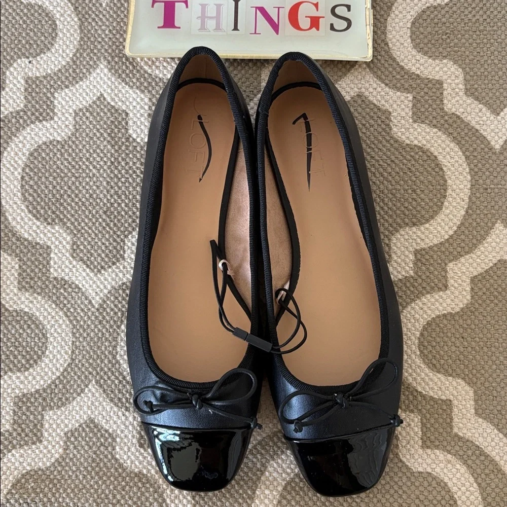 “Loft” Black cap toe ballerina flats; size 7.5; NWOT - Picture 5 of 6